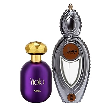 Ajmal Viola EDP Fruity Floral Perfume 75ml for Women and Wisal EDP Floral Musky Perfume 50ml for Women + 2 Parfum Testers FREE