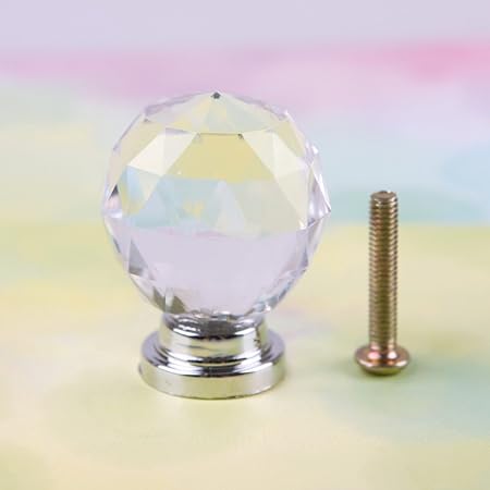 10 X Crystal Glass Clear Cupboard Door Drawer Knobs Mabel 30mm