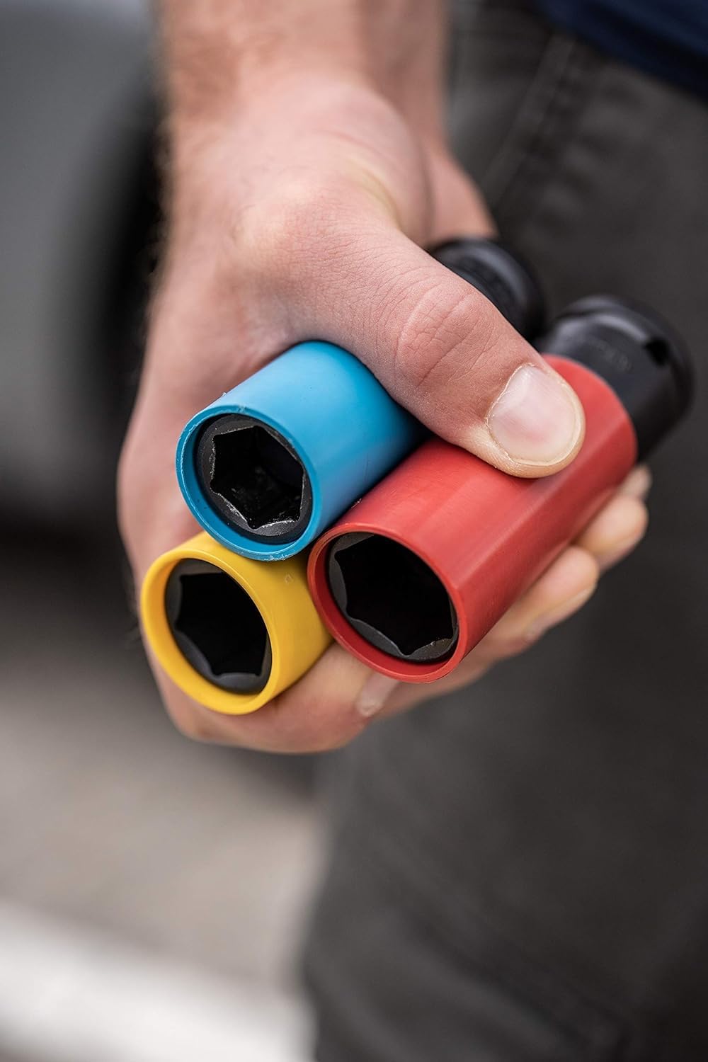 HAZET Steckschlüssel-Satz 903SPC/3 I 12,5 mm Vierkantantrieb (1/2 Zoll), 17-21 mm Schlüsselweite, mit Kunststoffhülse I materialschonende Radmontage bei Reifen mit Alu-Felgen 3