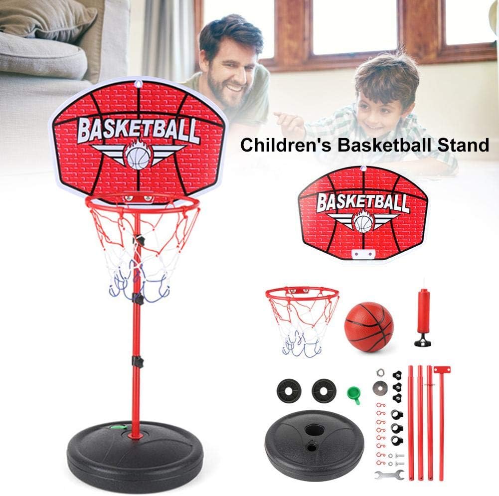 Portable Basketball Hoop,Children 60-150cm Height Adjustable Basketball Hoop and Stand, Free Standing Basketball Netball Stand Mini Ball Set with Ball and Pump for Kids