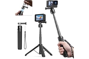 ULANZI SELECT Mini Tripod Selfie Stick for Gopro - ULANZI MT-34 Go Quick II 20.7in Action Camera Tripod Stand w Hand Strap 5 Stage Portable Vlog Accessories for GoPro Hero 12 11 10 9 8 7 6/Max/DJI OSMO Action