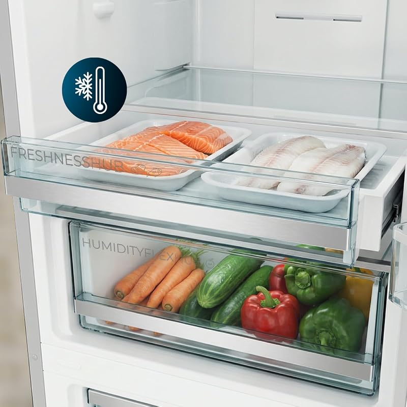 Frigorifero Combinato Bolero CoolMarket Combi 356i Dark E. Total No Frost, Sistema di Raffreddamento Multiflow, Classe E, Design Elegante Finitura Scura, Ultra Silenzioso, Alta Efficienza