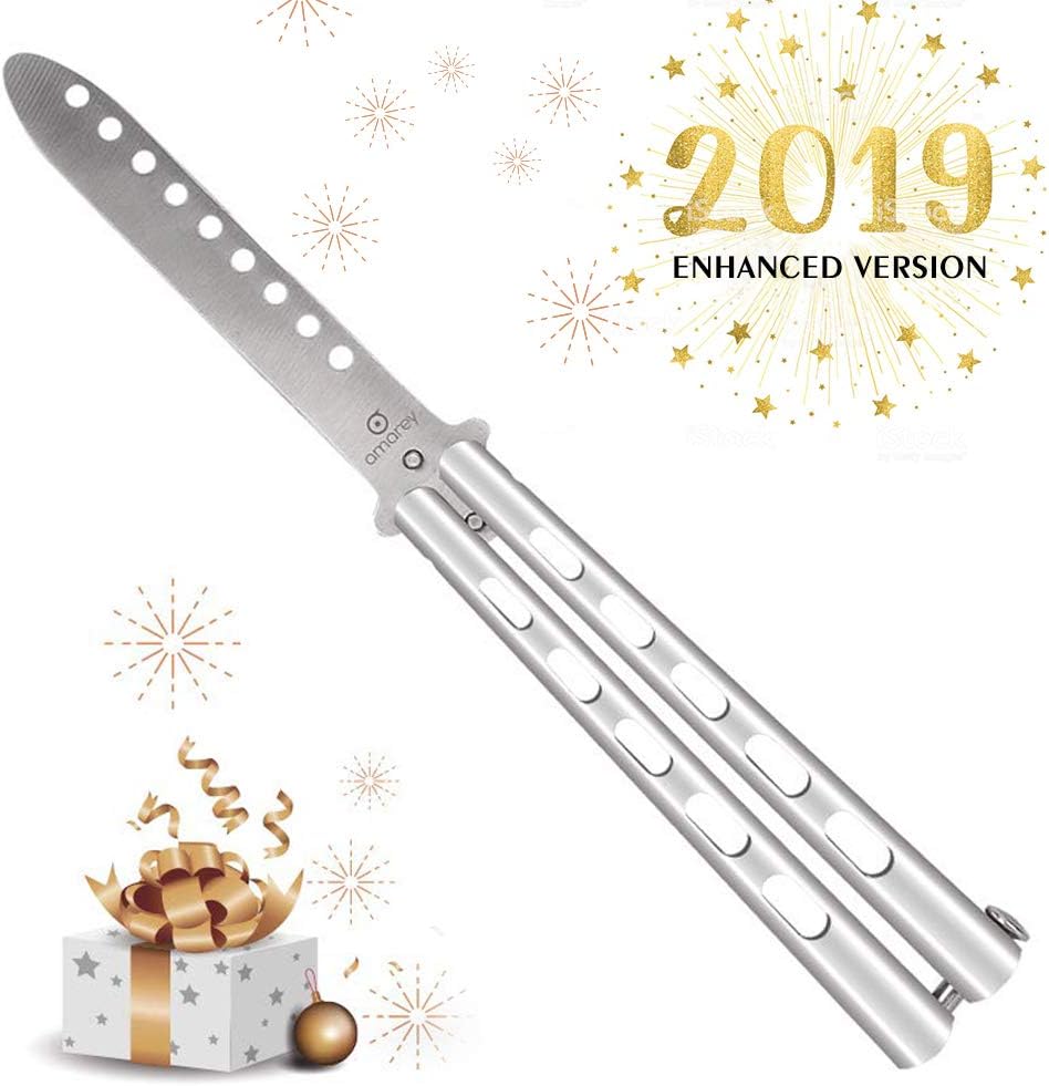 Practice Butterfly Knife - Generation II Butterfly Knife with Unsharpened Blade, Full Stainless Steel Balisong Trainer, Pocket Knives Trainer Tool, Knife Trainer for Improving Skills Super Safety : Sports & Outdoors