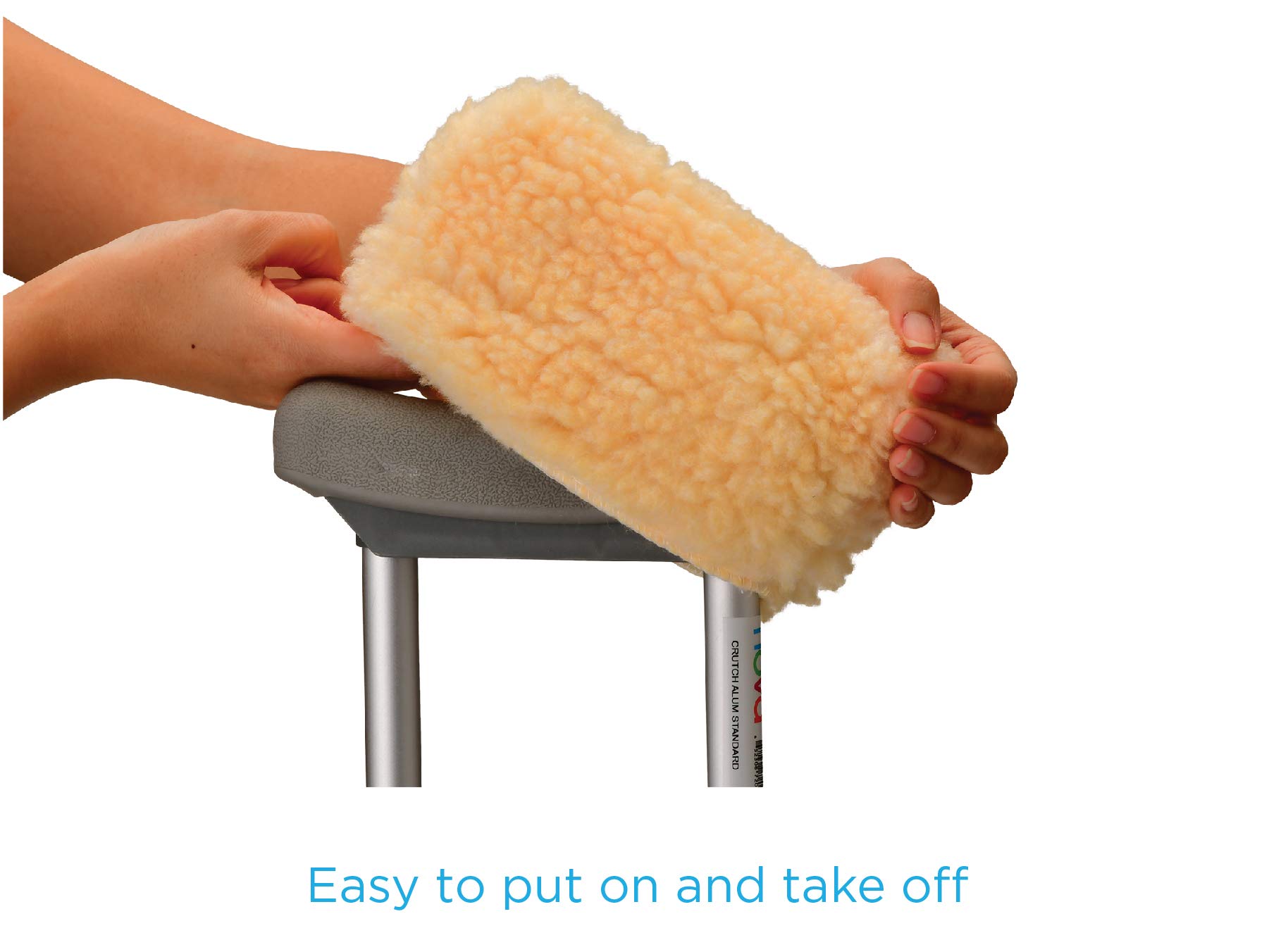 NOVA Medical Products Sheepskin Fleece Crutch Pads, Universal Fit