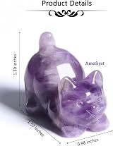 CrystalTears Amethyst Cat Figurine - Healing Crystal Decoration view 7