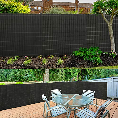 UISEBRT Sichtschutzmatte PVC Sichtschutzzaun Windschutz Sonnenschutz für Balkon, Garten und Terrasse, 120x1000cm, Grau – Bild 7