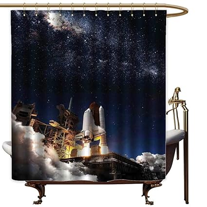 Amazon Com Lewiscoleridge Shower Curtain Liner Galaxy Shuttle On