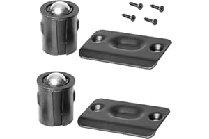 BARCALOO Ball Catch Door Hardware for Closet or Cabinet, Black 2 Pack