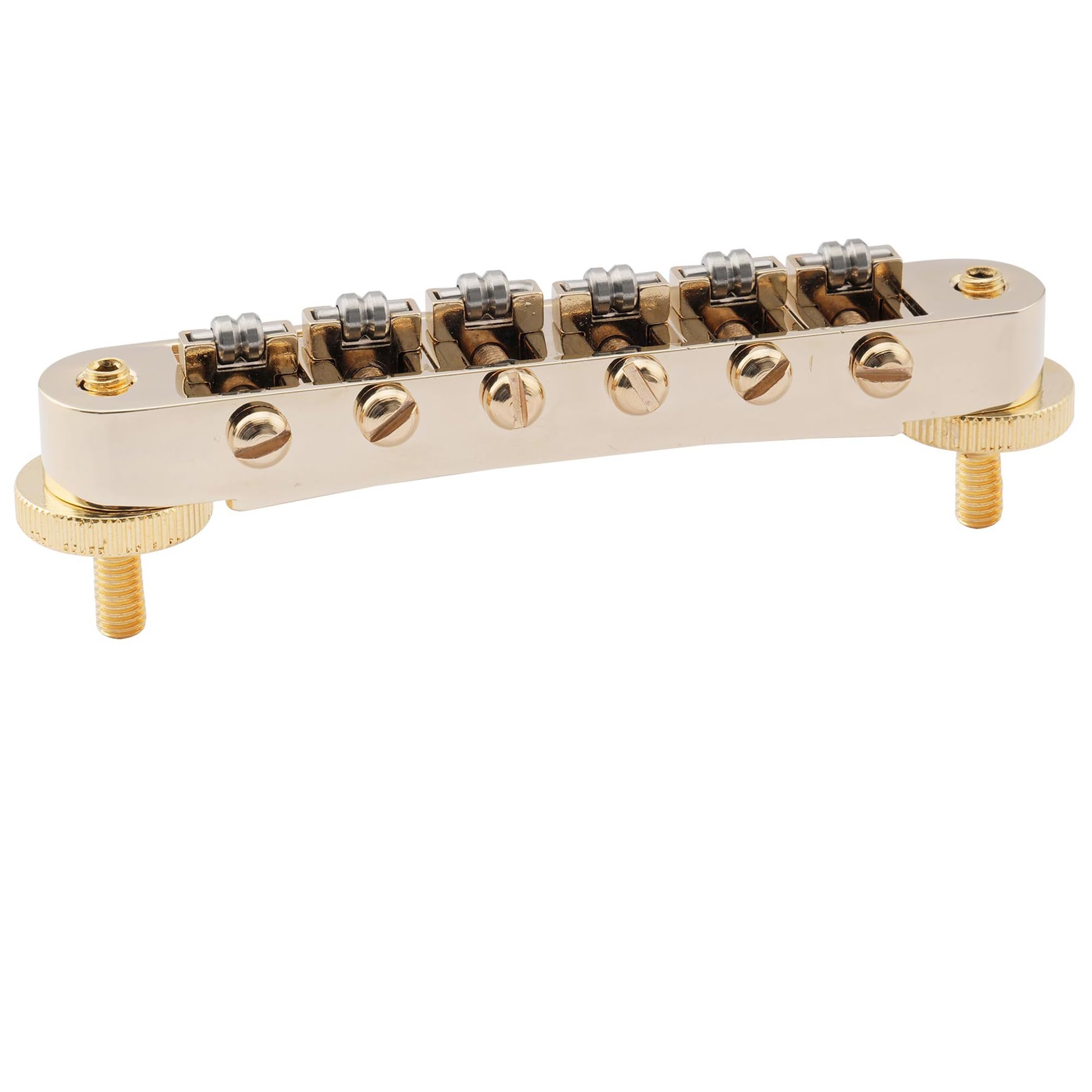 Musiclily Pro 10.4mm Roller Saddle ABR Tune-O-Matic Bridge with M4 Post for Les Paul Style Electric Guitar, Gold