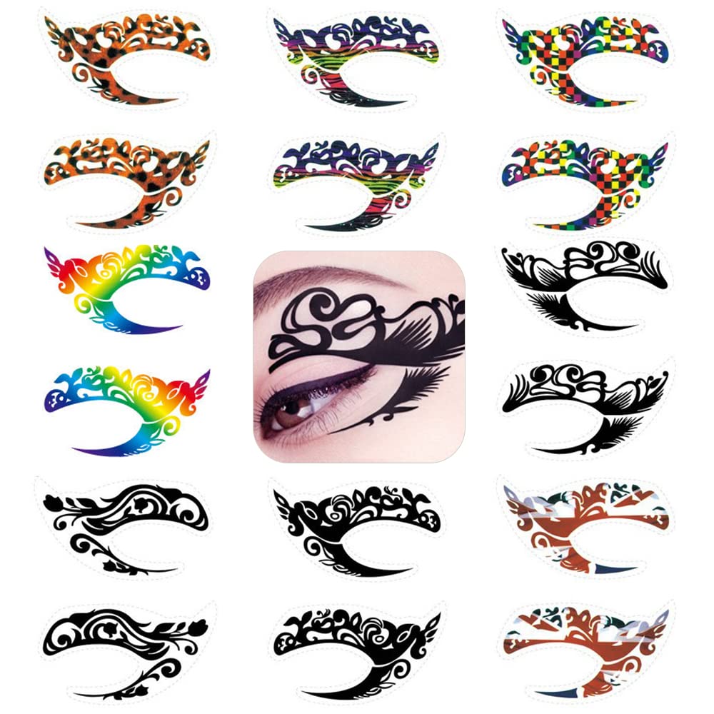 8 Pairs Eyeshadow Tattoo Stickers Party Waterproof Face Stickers Eyes Temporary Tattoo Stickers Festival Decorations for Festival ​makeup and Rave Festival Party