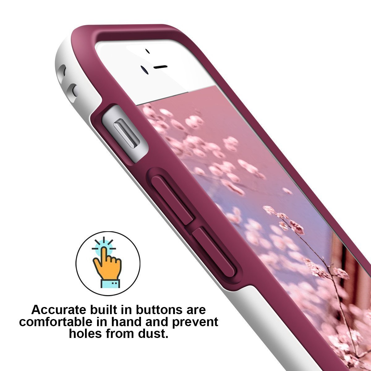 iPhone 6 Case LoHi Rubber Silicone Rugged Heavy Duty Protection Hybrid Cover Shock-Absorption Anti-Scratch Stylish Bumper Case for iPhone 6/6S Red