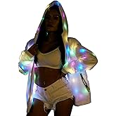 Womens Mens LED Light Up Rave Jacket Adult Kids Dance Party Fancy Dress Club Glowing Clothes For Xmas Halloween