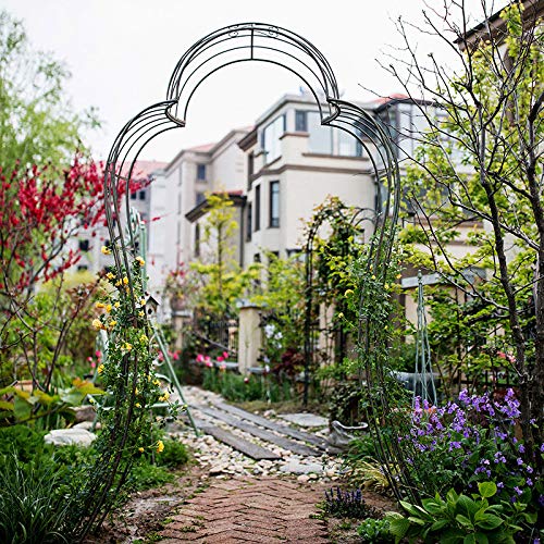 CJSWT Rosenbogen, Garten Rankhilfe Kletterpflanzen, Torbogen Metall, wetterfest, Indoor/Outdoor, Toll für Hinterhof… – Bild 6