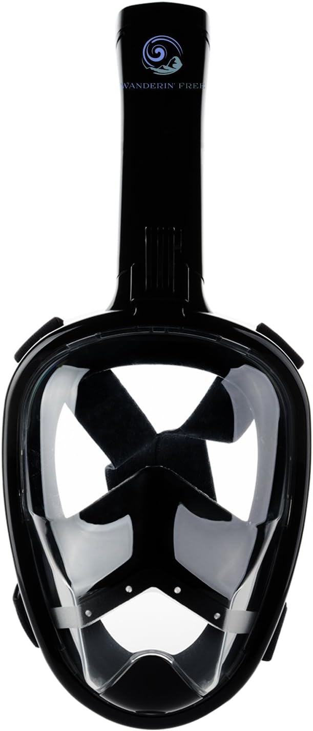 Wanderin Free Panoramic 180° View Snorkel mask with Full face Anti-Fog, Anti-Leak, Easy Breathe Design for Adults and Child