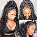 Unprocessed Virgin Brazilian Hair Deep Wave Lace Front Wigs Human Hair with Baby Hair Pre Plucked Transparent Lace Frontals Curly Wig Deep Water Wave Frontal Wigs Wet Wavy Wig(12