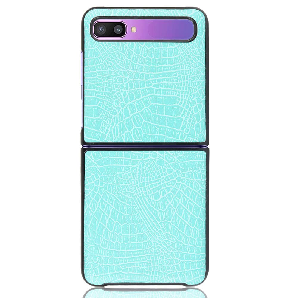 COQUE Case for Samsung Galaxy Z Flip 5G,Crocodile texture phone case for Samsung Galaxy Z Flip 5G(Green)
