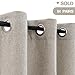jinchan Linen Textured Curtains 95 Inch Length 2 Panels for Living Room Grommet Top Greyish Beige Room Darkening Drapes for Bedroom Thermal Insulated Window Curtain Set