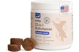 Wuffes 23-in-1 Dog Multivitamin Supplement for Hip & Joint, Skin & Coat and Immune System Support with Omega 3, Iron, Zinc, Vitamin C - Minerals & Vitamins for Senior Dogs and Puppies - 30 Soft Chews