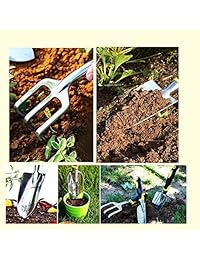Dorathye Juego de herramientas de jardín, 3 piezas de cabezales de aluminio fundido resistente para jardinería con mango antideslizante de goma suave Trowel, Trasplante de paleta y Cultivador de mano Regalos de jardín para padres