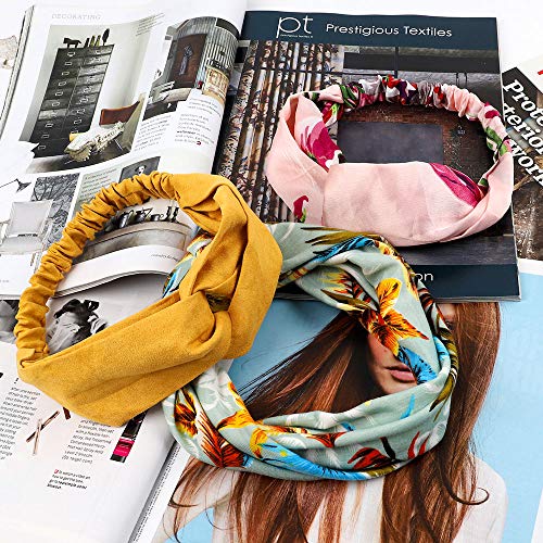 image for SGHUO 16 Packs Headbands for Women's Hair, Floral Bandeau Hair Band, C