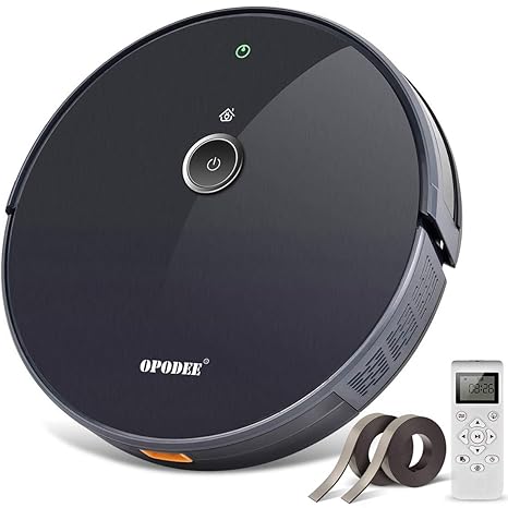 Opodee Robotic Vacuum Cleaner With 1800pa Ultra Strong Suction Pet Hair Cleaning Smart Navigation 360 Sensor Protection Self Charging Super