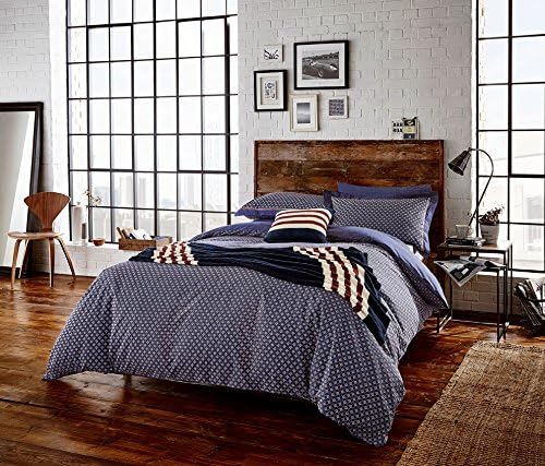 Peacock Blue Loft Berkeley Duvet Cover Set, Double, Polyester-Cotton, Navy