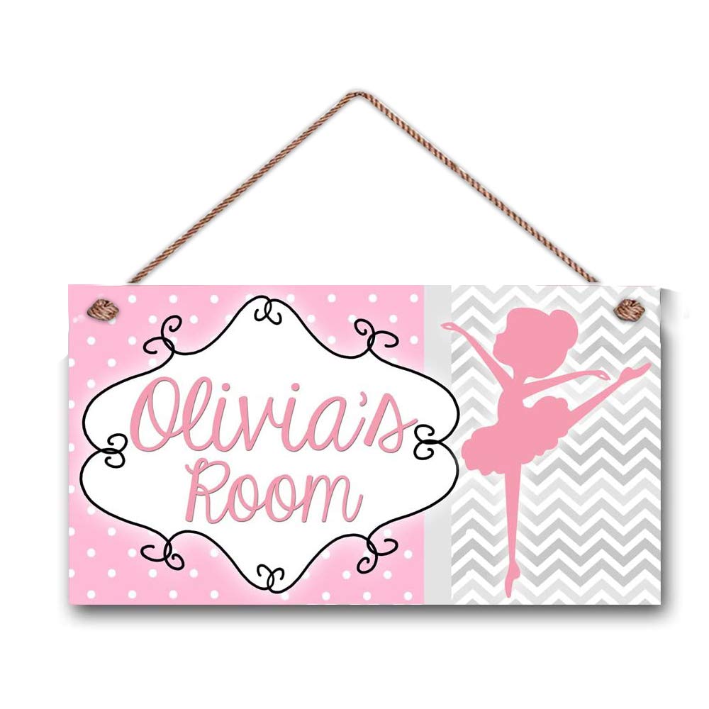 Dancing Ballerina Ballet Dance Girls Door Sign Bedroom and Baby Nursery Kids Bedroom Wall Art Personalized Name Door Sign Name Plaque