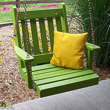 AD PLANET wooden modern swing chair ( green )