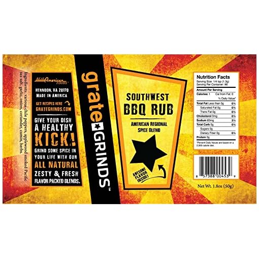 Grate Grinds Southwest BBQ Rub in an easy to use 4 oz. glass spice