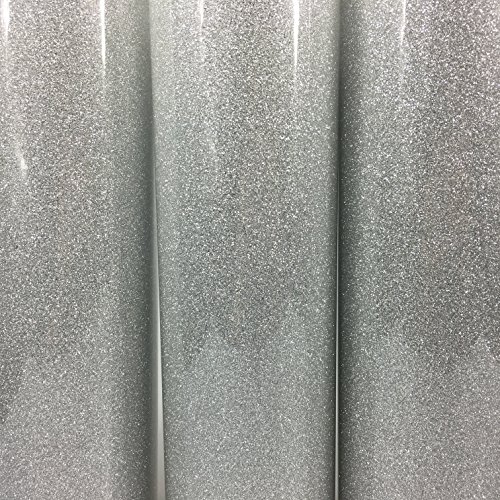levylisa 5-Sheets 10"x10" Ultra Glitter Permanent HTV Heat Transfer Vinyl Adhesive Backed Assorted Colors Craft Projects (Silver)