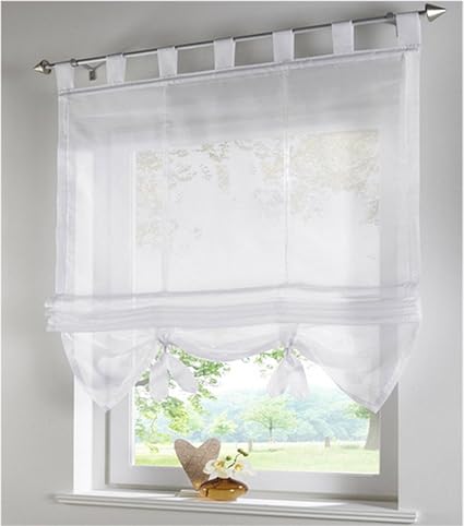 Simpvale Curtains Roman Style Interior Window Sheer Kitchen Living