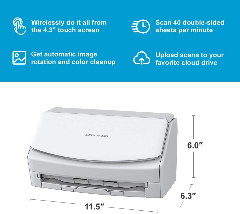 Fujitsu ScanSnap iX1600 Versatile Cloud Enabled Document Scanner for Mac or PC, White: Electronics