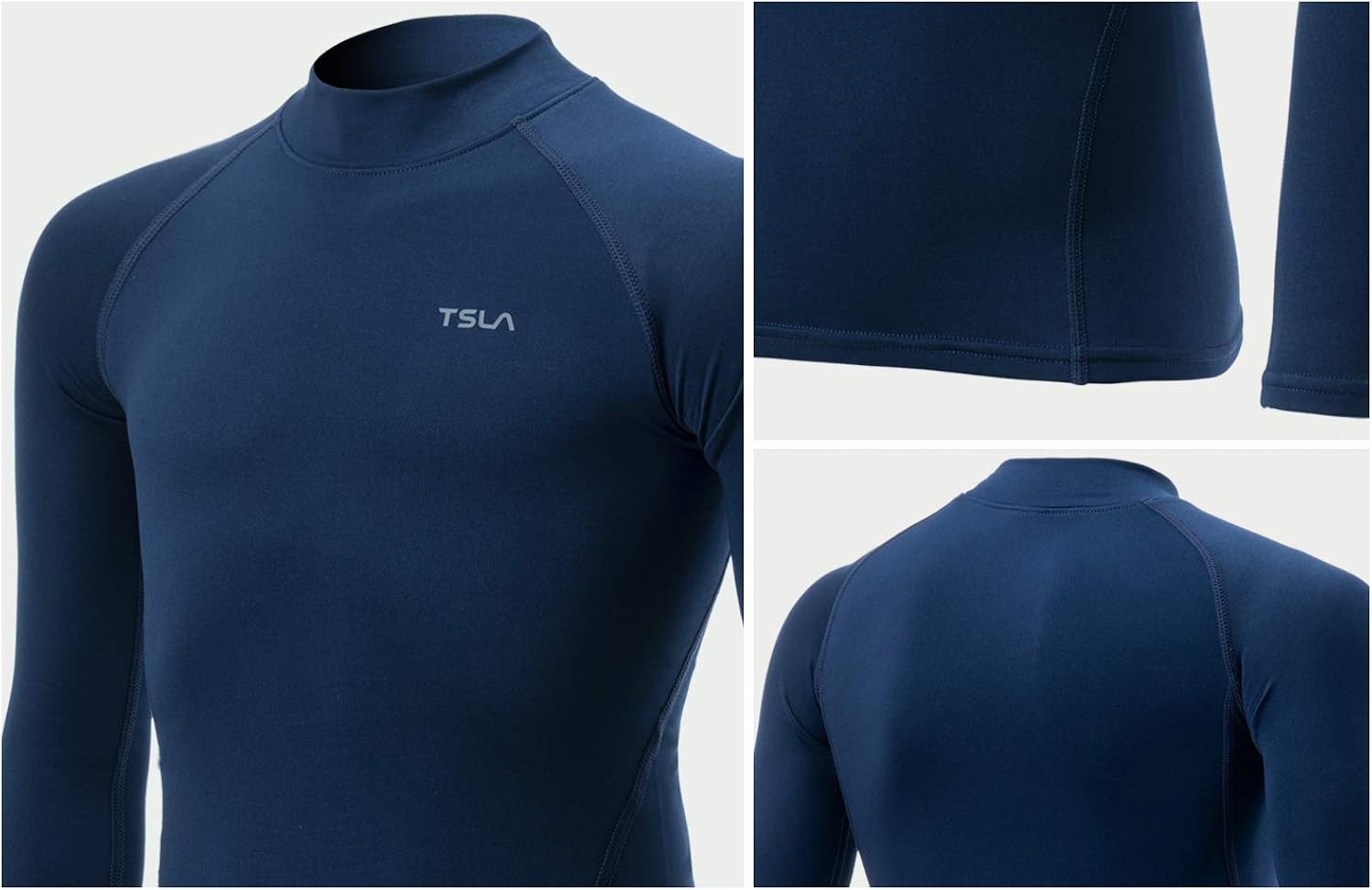 TSLA Kid's Thermal Long Sleeve Tops, Mock Turtle Neck Fleece Lined Compression Base Layer Shirts: Clothing