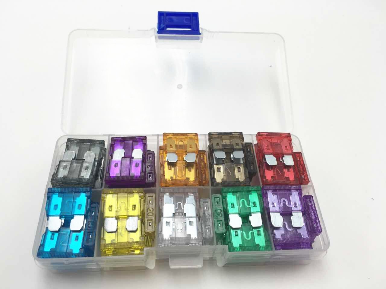 100pcs Assorted Car Truck Standard Blade Fuse Assortment 2A 3A 5A 7.5 A 10A 15A 20A 25A 30A 35A Automotive Replacement Fuse Set