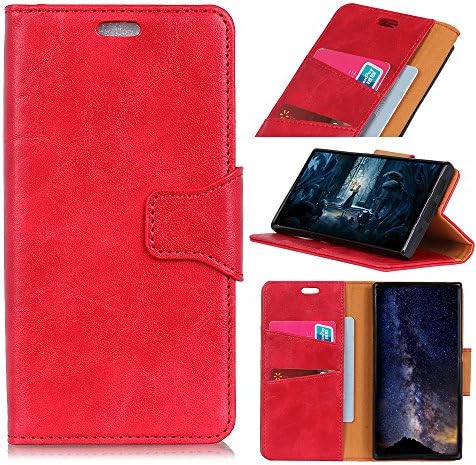 Dabiaoge Honor 7C Case,Leather Case with [Kickstand] [Card Slots] [Magnetic Closure] Flip Notebook Cover Case for Honor 7C - Red