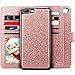 Miss Arts iPhone 8 Plus Case, iPhone 7 Plus Case, Glitter Detachable Slim Case with Car Mount Holder, 9 Card Slots, Magnet Clip, PU Leather Wallet for Apple iPhone 7 Plus/8 Plus -Rose Gold