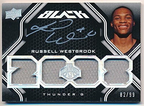 RUSSELL WESTBROOK 2008/09 UD BLACK RC ROOKIE AUTOGRAPH QUAD JERSEY AUTO SP #/99