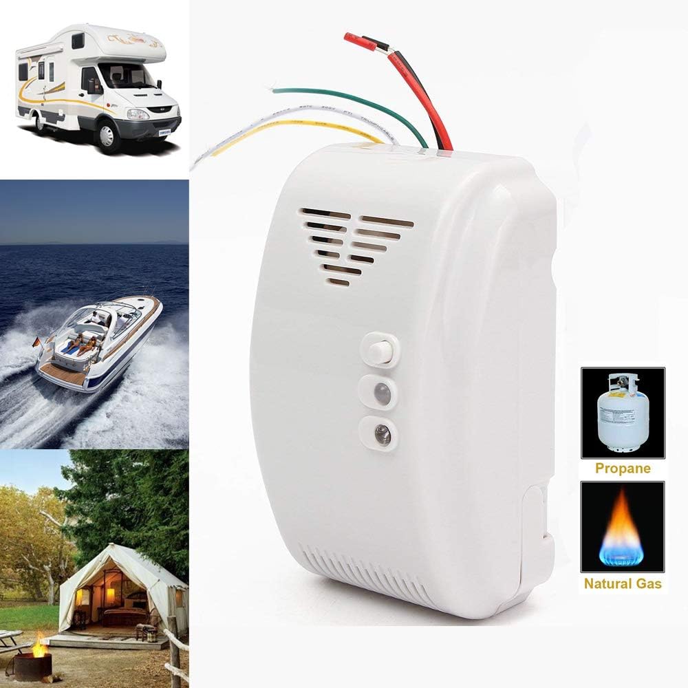 Propane | Natural Gas Detector, Gas Leak Detection, Home Gas Alarm, High Sensitivity LPG LNG Coal Natural Gas Leak Detection, Alarm Monitor Sensor for Motorhome | Camper | Marine (12V)