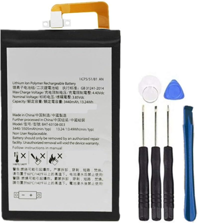 Civhomy Replacement BAT-63108-003 mobilephone Battery 3.85V Compatible with BlackBerry Keyone DK70 DTEK70 Series BBB100-01 3440mAh