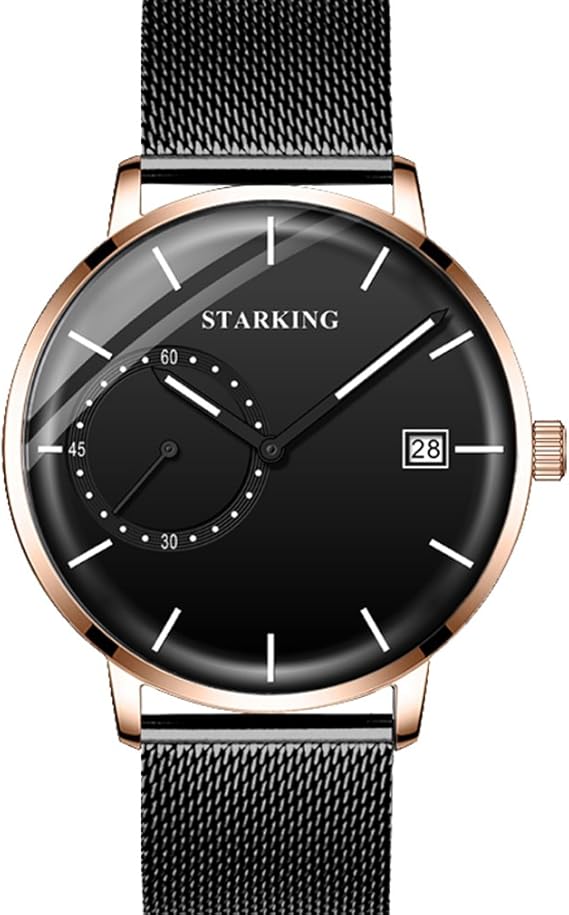 Amazon Starking Topブランド ラグジュアリー 自動 メンズ 腕時計 Tm0916 レザーウォッチ メンズ カジュアル 防水 腕時計 メンズ ブラック1 メンズ腕時計 腕時計 通販