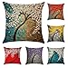 Polyester Throw Pillow Case Cushion Cover Home Sofa Decorative (Cover Only,No Insert)(18x18 inch/ 45x45cm,6 Pack Oil Painting)