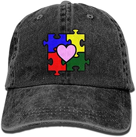 Autism Heart Puzzle Autism Awareness Women Cotton Denim Adjustable Cowboy Cap