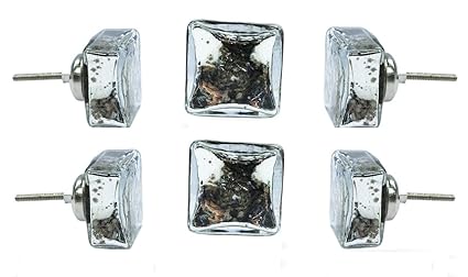 Set Of 6 Drawer Knobs Maggiore Large Mirror Glass Knobs For Door