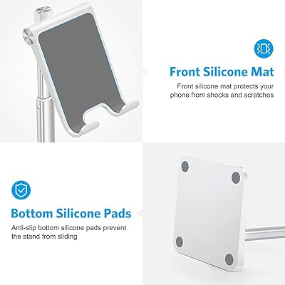 Buy Cell Phone Stand Omoton Adjustable Angle Height Desk Phone Dock Holder For Iphone Se 2 11 11 Pro Xs Max Xr Samsung Galaxy S S10 S9 S8 And Other Phones