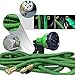 Expandable and Flexible Water Hose for Garden - 25 Feet with Solid Brass Fittings & Strongest Triple Core Latex, 8 Pattern Spray Nozzle 3/4 US Standard. Easy to Storage Kink Free Compact and Durable