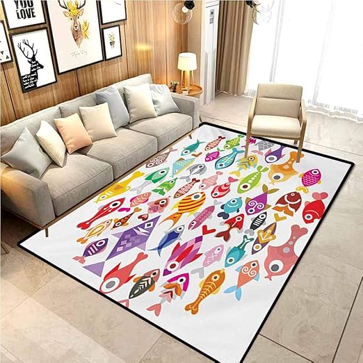 Fish Rugs for Living Room Ultra Soft Modern Area Rug