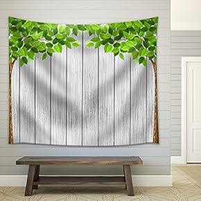 Season Tree with Green Leaves - Fabric Wall Tapestry Home Decor - 51x60 inches