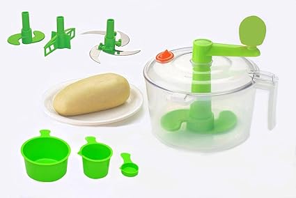 Slings One Stop Shop Atta Dough Maker With Beater, Chop & Churn 3In1, Green