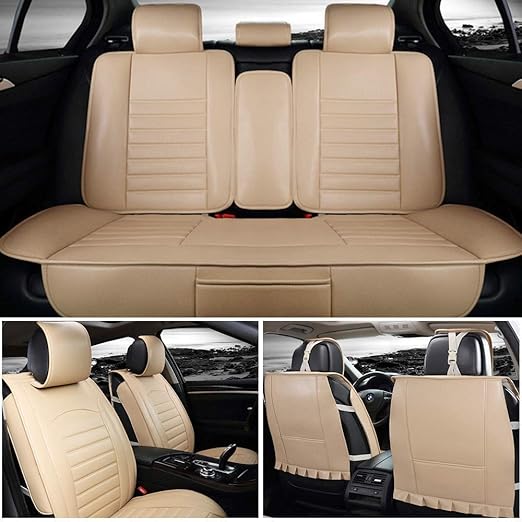 Maite PU Leather Car Seat Covers Cushions 5 Seats Full Set