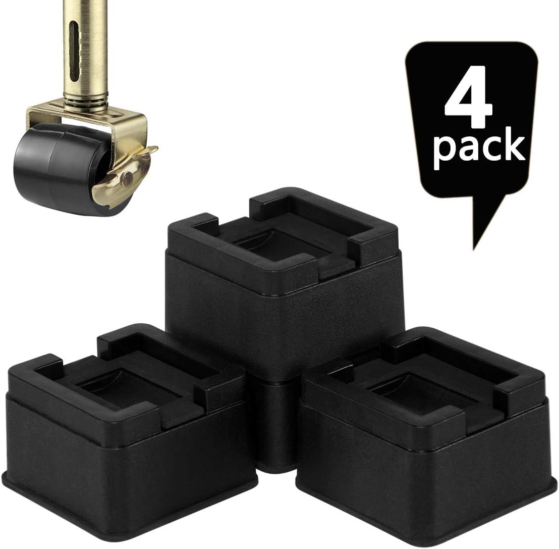 2 Inch Heavy Duty Bed Risers Durable and Stackable Bed Lifts Fits to Casters